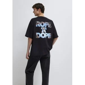 Mavi 0613191-900 Rope a Dope Baskılı Siyah Tişört