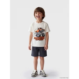 LCW Kids Bej Erkek Çocuk Baskılı Tişört ve Şort Takım