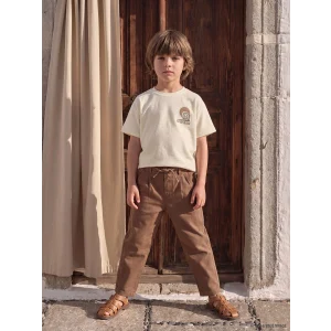 LCW Kids Kahverengi Loose Fit Erkek Çocuk Keten Karışımlı Pantolon