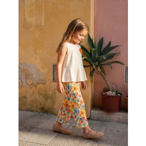 LCW Kids Ekru Çiçekli Kız Çocuk Takım