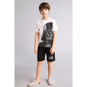 Defacto E0336A8WT34 Beyaz %100 Pamuk Marvel Lisanslı Comıcs Regular Fıt 2li Bej Pijama Takımı Erkek Çocuk
