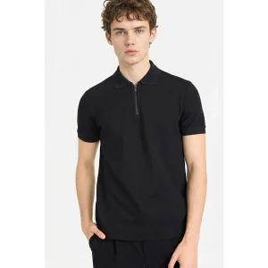 Defacto F9870AXBK81 Siyah REGULAR FIT Fermuar Yaka Polo Tişört