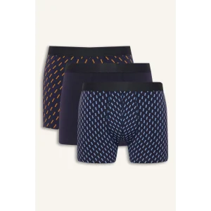 Defacto G9292AXNV105 Lacivert Regular Fıt Çizgili 3lü Boxer