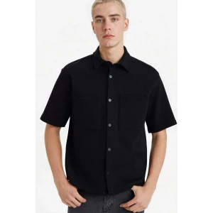 Defacto F8616AXBK81 Siyah %100 Pamuk Boxy Fit Gömlek