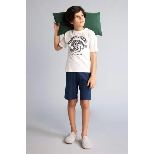 Defacto G8773A8ER105 Ekru %100 Pamuklu 2li Pijama Takımı Erkek Çocuk