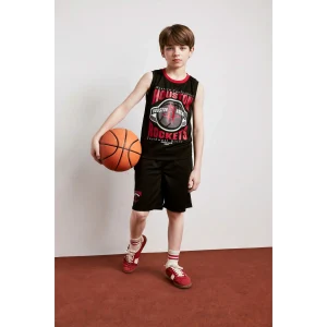 Defacto H2920A8BK81 Siyah NBA Houston Rockets Regular Fıt  Şort Erkek Çocuk
