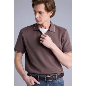 Defacto G1515AXBN534 Kahve Regular Fıt Polo Yaka Kısa Kollu Polo Tişört