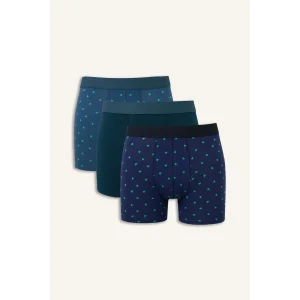 Defacto G9371AXGN614 Yeşil Regular Fıt Baskılı 3lü Boxer