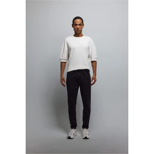 Defacto S3309AZBK81 Siyah Slim Fit Sporcu İnce Jogger Eşofman Altı Dar Kesim Fermuarlı Basic Standart Paça