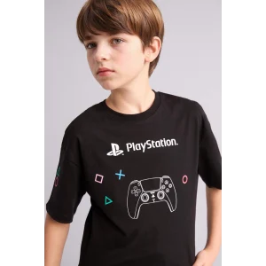Defacto H3518A8BK81 Siyah PlayStatıon Oversıze Bisiklet Yaka Kısa Kollu Tişört Erkek Çocuk