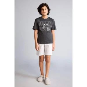 Defacto G8822A8AR202 Antrasit %100 Pamuklu 2li Pijama Takımı Erkek Çocuk