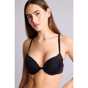 Defacto T8478AZBK81 Siyah Micro Kaplı Full Push Up Balenli Tişört Bra