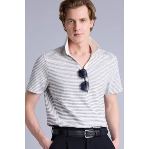 Defacto G1493AXER100 Ekru REGULAR FIT %100 Pamuk Polo Tişört
