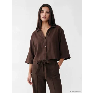LCW Vision Kahverengi Oversize Kadın Gömlek
