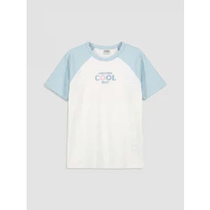 LCW Kids Ekru Yazı Baskılı Kız Çocuk Tişört