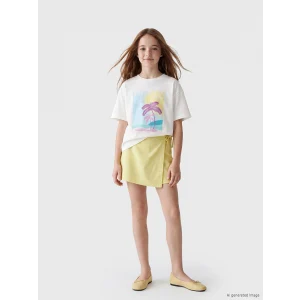LCW Kids Ekru California Baskılı Kız Çocuk Takım