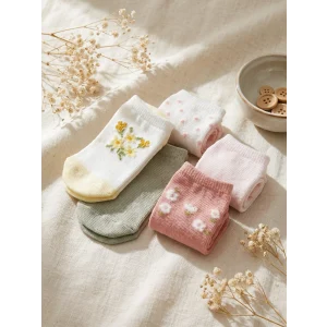 LCW baby Ekru Kız Bebek Patik Çorap 5li
