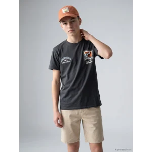 LCW Kids Antrasit Baskılı Erkek Çocuk Tişört