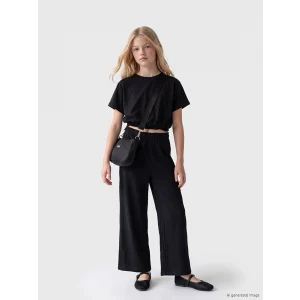 LCW Kids Siyah Loose Fit Kız Çocuk Pantolon