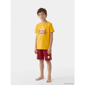 LCW Kids Turuncu Galatasaray Baskılı Erkek Çocuk Şortlu Pijama Takımı
