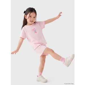 LCW Kids Pembe Çiçek Baskılı Kız Çocuk Takım