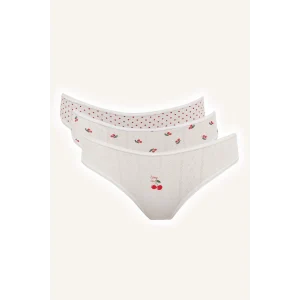 Defacto H0922AXRD347 Kırmızı %100 Pamuk 3lü Meyve Desenli Külot Set