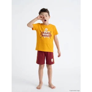 LCW Kids Turuncu Galatasaray Baskılı Erkek Çocuk Pijama Takımı