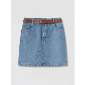 LCW Kids Mavi Regular Fit Kemerli Kız Çocuk Jean Etek