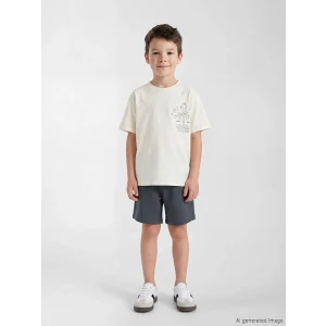 LCW Kids Bej Baskılı Erkek Çocuk Şortlu Takım