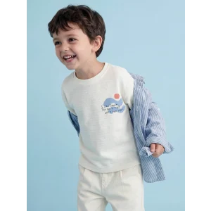 LCW Kids Bej Baskılı Erkek Çocuk Tişört