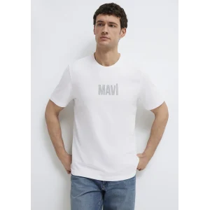 Mavi 0613186-620 Mavi Logo Baskılı Beyaz Tişört