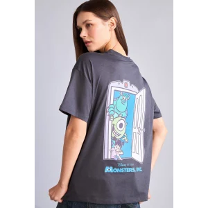 Defacto H6828AXAR191 Antrasit Dısney Monsters, Inc. Oversıze Tişört