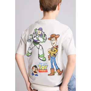 Defacto H3509A8GR503 Gri Toy Story Sırt Baskılı Oversıze Bisiklet Yaka Kısa Kollu Tişört Erkek Çocuk