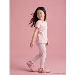 LCW Kids Pembe Puantiyeli Fitilli Kız Çocuk Tayt