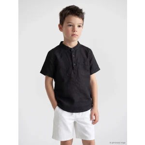 LCW Kids Siyah Hakim Yaka Erkek Çocuk Gömlek
