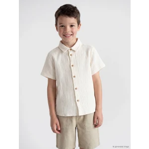 LCW Kids Bej Erkek Çocuk Müslin Gömlek