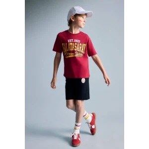 Defacto H7340A8RD119 Kırmızı %100 Pamuk Galatasaray Kısa Kollu Pijama Üstü Şort Pijama Alt 2li Pijama Takımı Erkek Çocuk