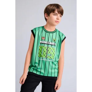 Defacto H6716A8GN401 Yeşil Minecraft Bisiklet Yaka Yeşil Atlet Erkek Çocuk
