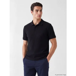 LCW Vision Siyah Polo Yaka Erkek Triko Tişört
