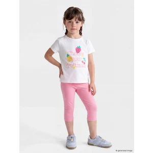 LCW Kids Bej Baskılı Kız Çocuk Takım