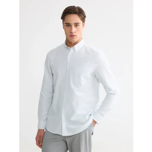 LCWAIKIKI Classic Yeşil Regular Fit Çizgili Erkek Gömlek