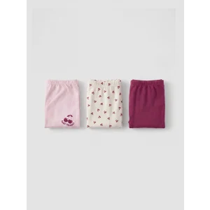 LCW Kids Ekru Baskılı Kız Çocuk Boxer 3lü