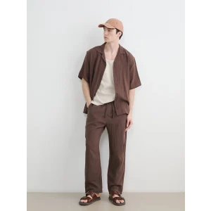 XSIDE Kahverengi Loose Fit Erkek Müslin Pantolon