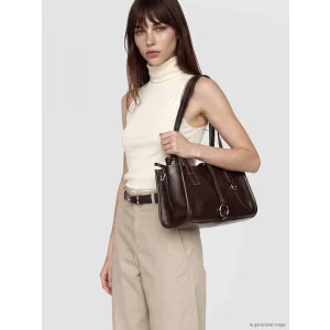 LCW ACCESSORIES Kahverengi Deri Görünümlü Kadın Omuz Çantası