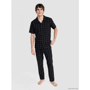 LC WAIKIKI Siyah Regular Fit Ekose Erkek Pijama Takım