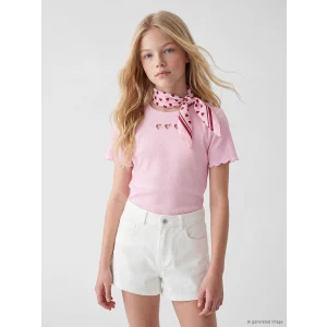 LCW Kids Pembe Pencere Detaylı Kız Çocuk Tişört