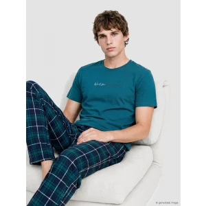 LC WAIKIKI Lacivert Regular Fit Ekose Erkek Pijama Takımı