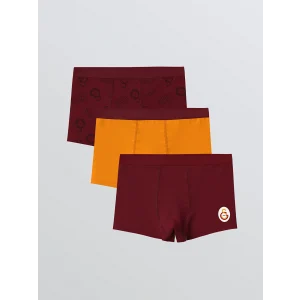 LCW Kids Kırmızı Galatasaray Lisanslı 3lü Erkek Çocuk Boxer