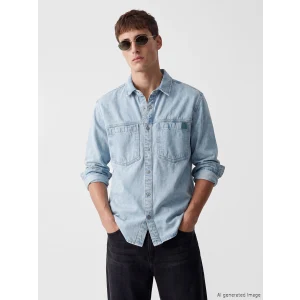 LCW Jeans İndigo Loose Fit Erkek Jean Gömlek