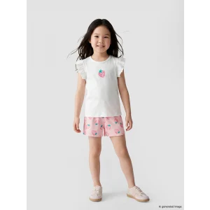 LCW Kids Beyaz Limon Baskılı Kız Çocuk Takım